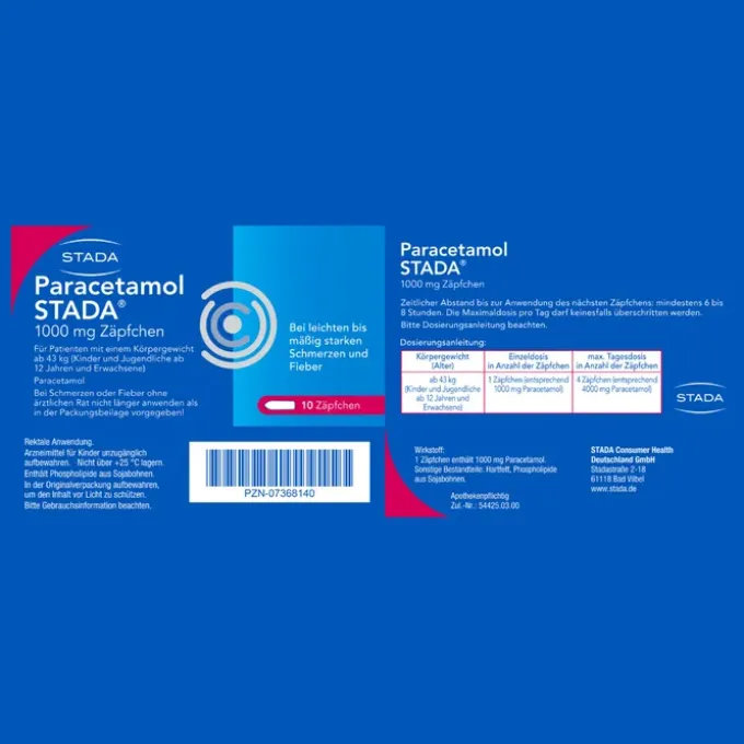 PARACETAMOL STADA 125 mg Zäpfchen 10 St