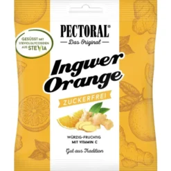 PECTORAL Ingwer Orange Bonbons zuckerfrei 60 g