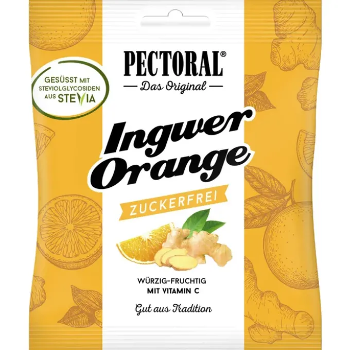 PECTORAL Ingwer Orange Bonbons zuckerfrei 60 g