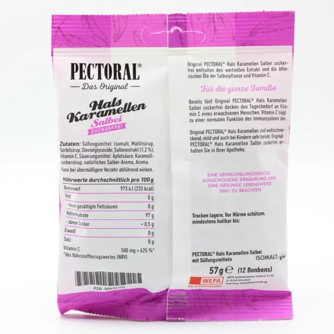 PECTORAL Salbei Bonbons zuckerfrei 60 g