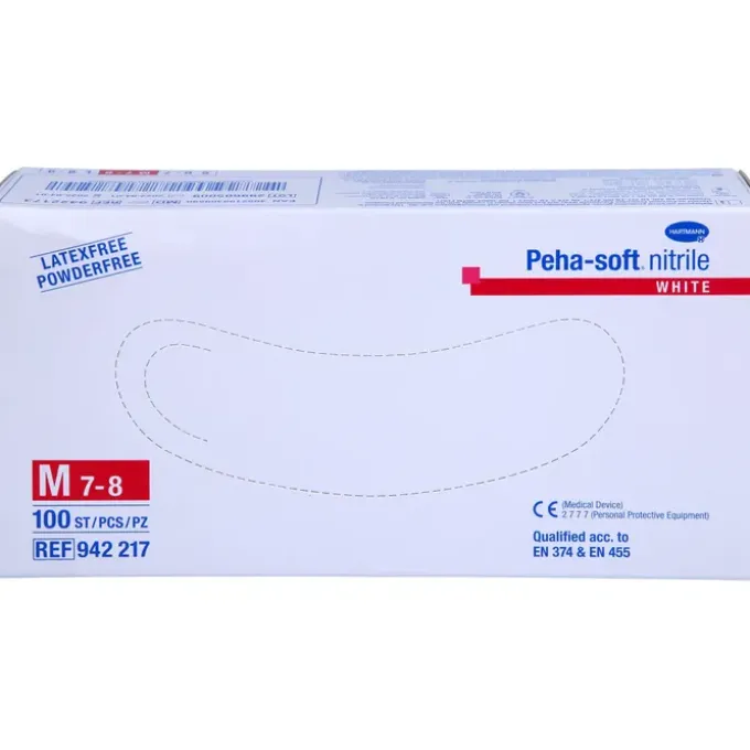 PEHA-SOFT nitrile white Unt.Hands.unsteril pf M 100 St