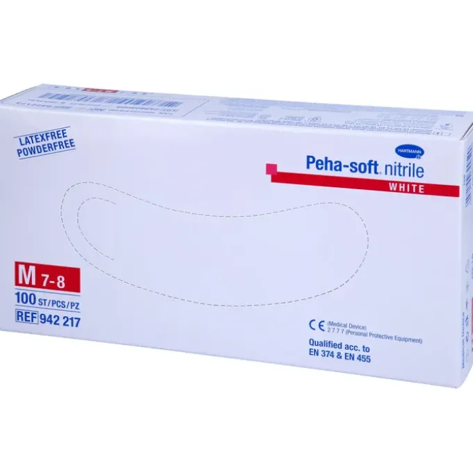 PEHA-SOFT nitrile white Unt.Hands.unsteril pf M 100 St