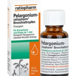 PELARGONIUM-RATIOPHARM Bronchialtropfen 20 ml
