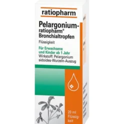 PELARGONIUM-RATIOPHARM Bronchialtropfen 20 ml