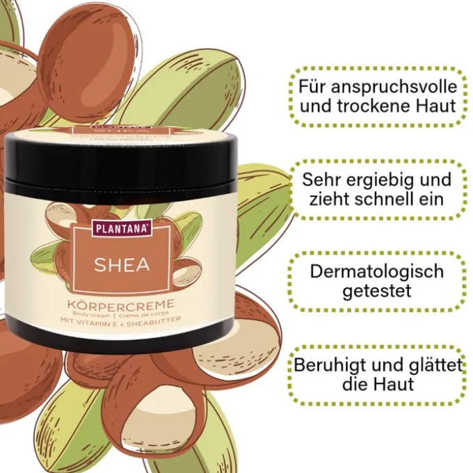 PLANTANA Shea Körpercreme Sheabutter m.Vitamin-E 500 ml