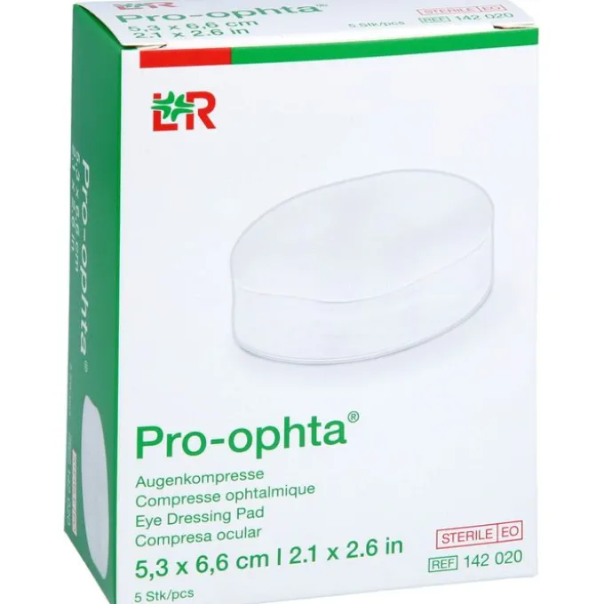 PRO-OPHTA Augenkompressen 5,3x6,6 cm steril 5 St