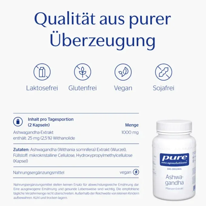 PURE ENCAPSULATIONS Ashwagandha Kapseln 60 Stück