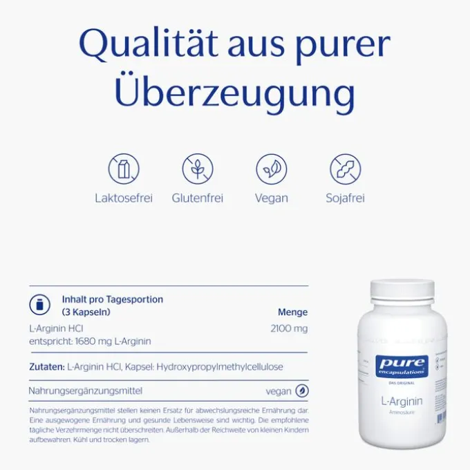 PURE ENCAPSULATIONS L-Arginin Kapseln 90 Stück