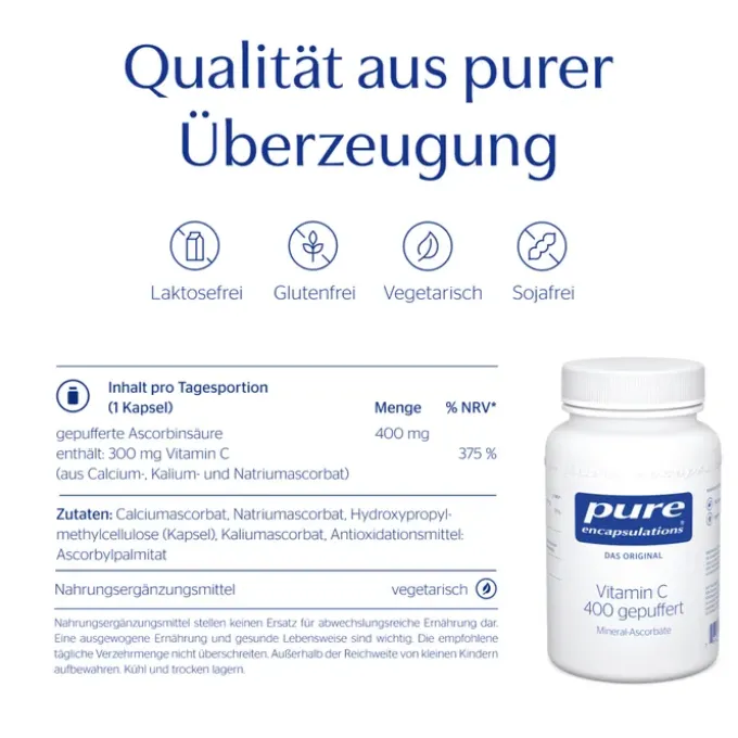 PURE ENCAPSULATIONS Vitamin C 400 gepuffert Kaps. 90 Stück