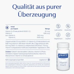 PURE ENCAPSULATIONS Vitamin K & D Kapseln 60 Stück