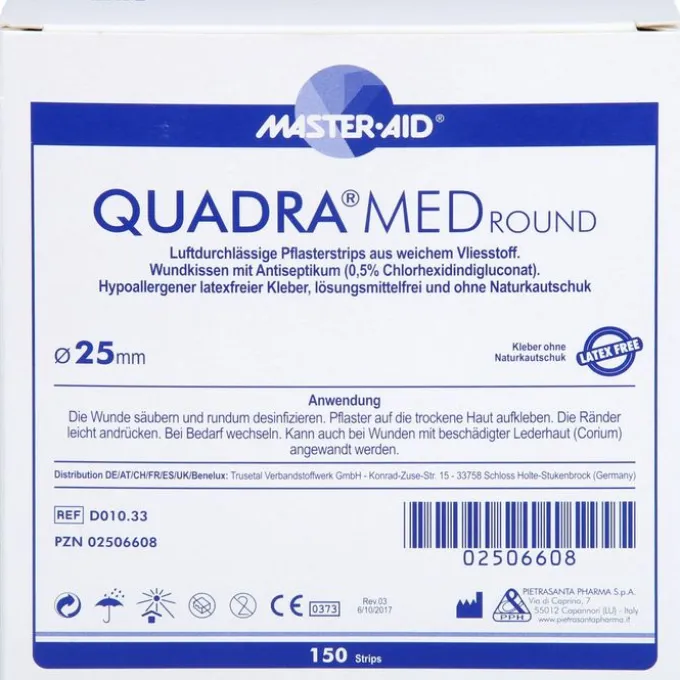 QUADRA MED round 25 mm Strips Master Aid 150 St