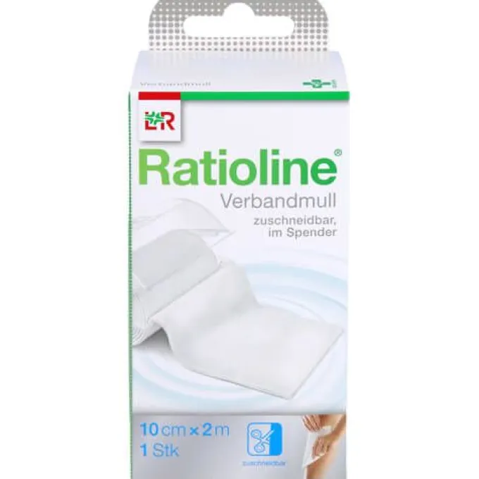 RATIOLINE acute 10 cmx2 m Verbandmull gerollt 1 St