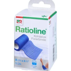 RATIOLINE acute Fixierbinde kohäsiv 8 cmx4 m blau 1 St