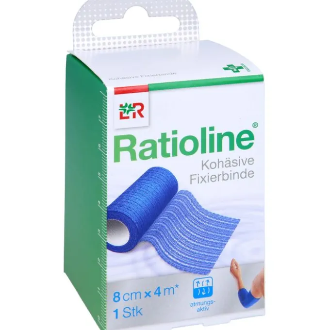 RATIOLINE acute Fixierbinde kohäsiv 8 cmx4 m blau 1 St