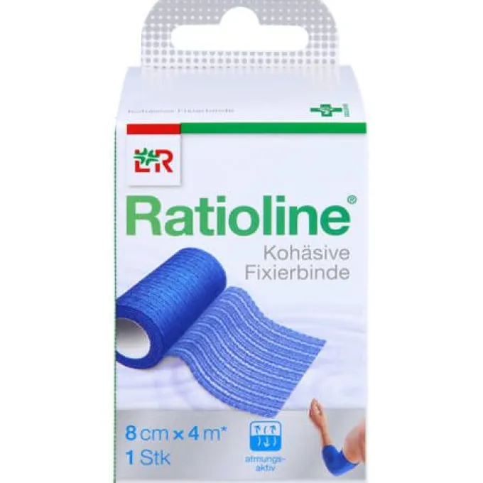 RATIOLINE acute Fixierbinde kohäsiv 8 cmx4 m blau 1 St