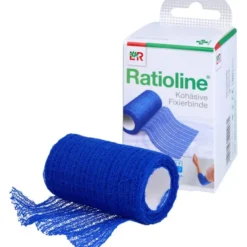RATIOLINE acute Fixierbinde kohäsiv 8 cmx4 m blau 1 St