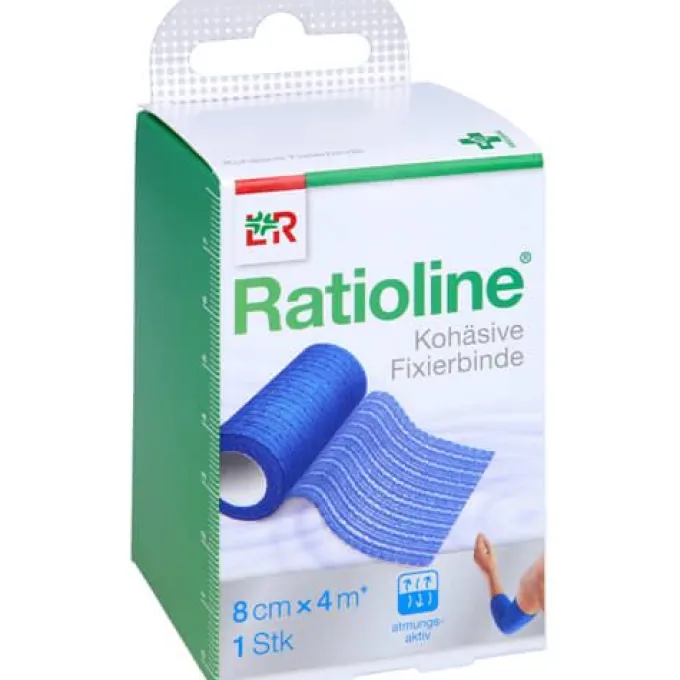 RATIOLINE acute Fixierbinde kohäsiv 8 cmx4 m blau 1 St