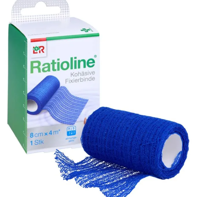 RATIOLINE acute Fixierbinde kohäsiv 8 cmx4 m blau 1 St