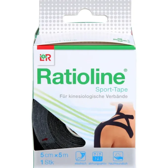 RATIOLINE Sport-Tape 5 cmx5 m schwarz 1 St