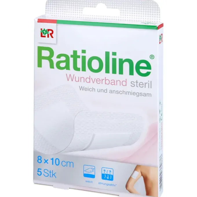 RATIOLINE Wundverband 10x8 cm steril 5 St