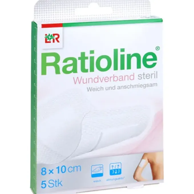 RATIOLINE Wundverband 10x8 cm steril 5 St
