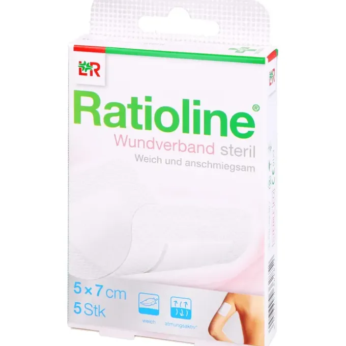 RATIOLINE Wundverband 7x5 cm steril 5 St