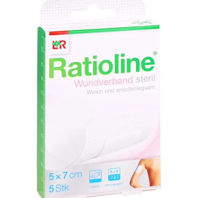 RATIOLINE Wundverband 7x5 cm steril 5 St