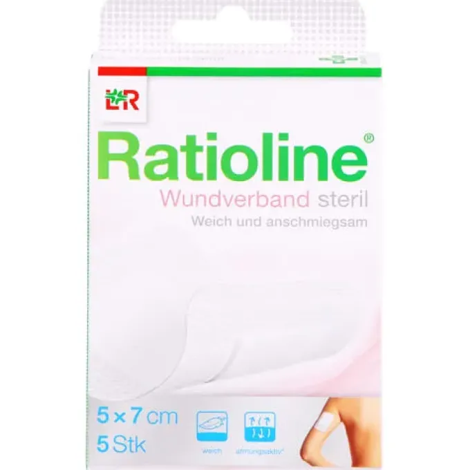 RATIOLINE Wundverband 7x5 cm steril 5 St