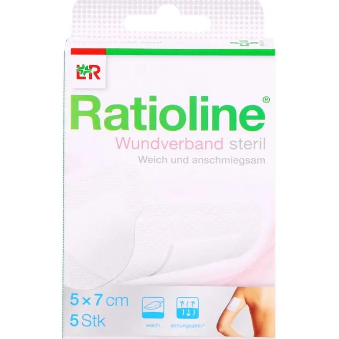 RATIOLINE Wundverband 7x5 cm steril 5 St