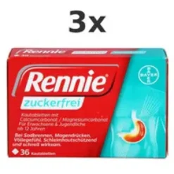 RENNIE zuckerfrei Kautabletten 3x 36 St