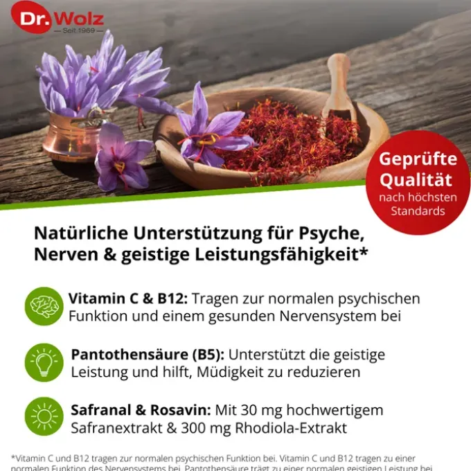 SAFRAN+RHODIOLA-Extrakt Dr.Wolz Kapseln 120 Stück