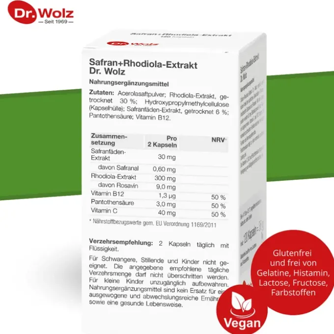 SAFRAN+RHODIOLA-Extrakt Dr.Wolz Kapseln 120 Stück
