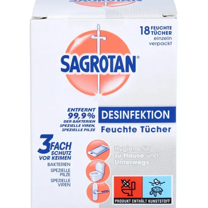 SAGROTAN Desinfektionstücher 18 St