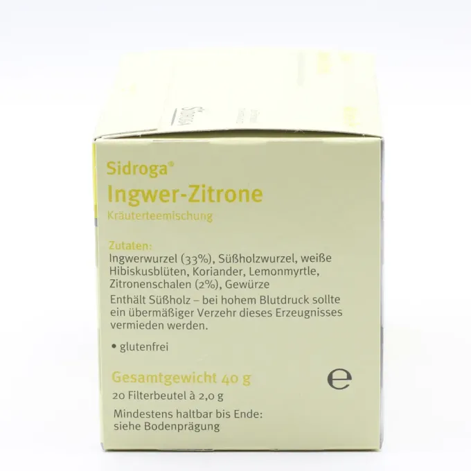 SIDROGA Wellness Ingwer-Zitrone Tee Filterbeutel 20 Stück