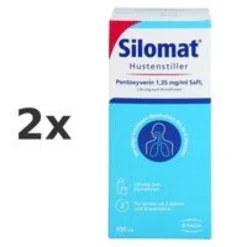 SILOMAT Hustenstiller Pentoxyverin 1,35 mg/ml Saft Set 2x100ml
