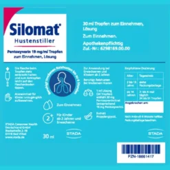 SILOMAT Hustenstiller Pentoxyverin 19 mg/ml TEI 30 ml