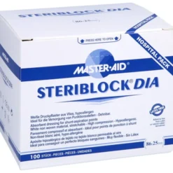 STERIBLOCK DIA 25x86 mm Kompressionspfl.ster.weiß 100 St