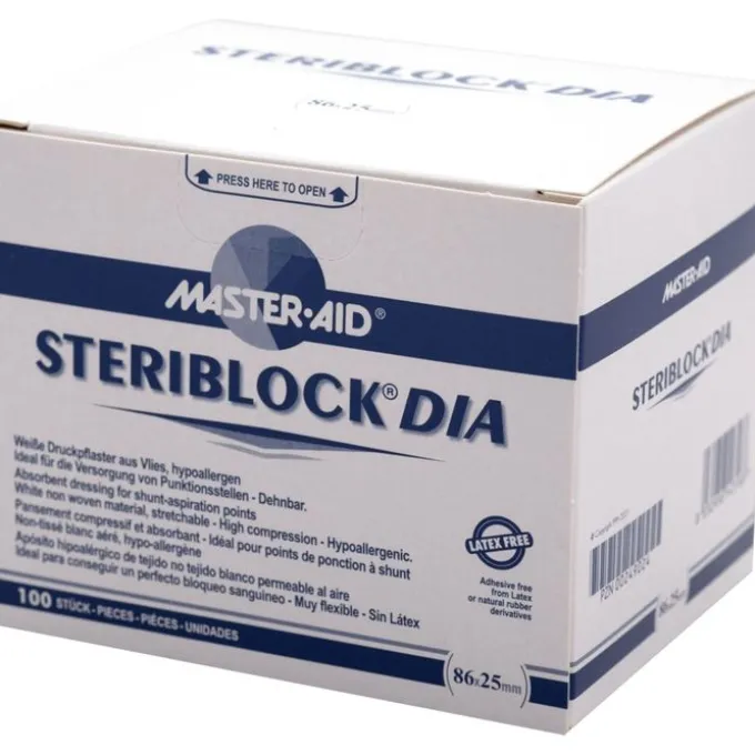 STERIBLOCK DIA 25x86 mm Kompressionspfl.ster.weiß 100 St