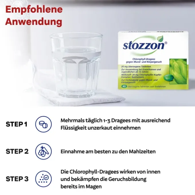 STOZZON Chlorophyll überzogene Tabletten 100 St