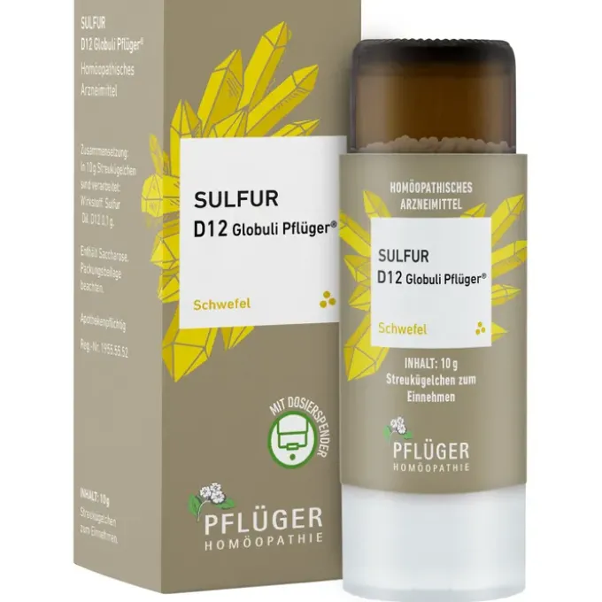 SULFUR D 12 Globuli Pflüger Globulispender 10 g