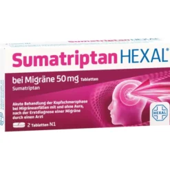 SUMATRIPTAN HEXAL bei Migräne 50 mg Tabletten 2 St
