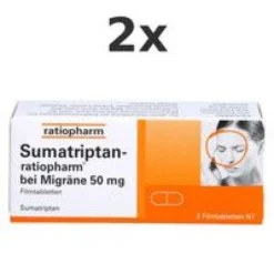 SUMATRIPTAN-ratiopharm bei Migräne 50 mg Filmtabl. Set 2x2St
