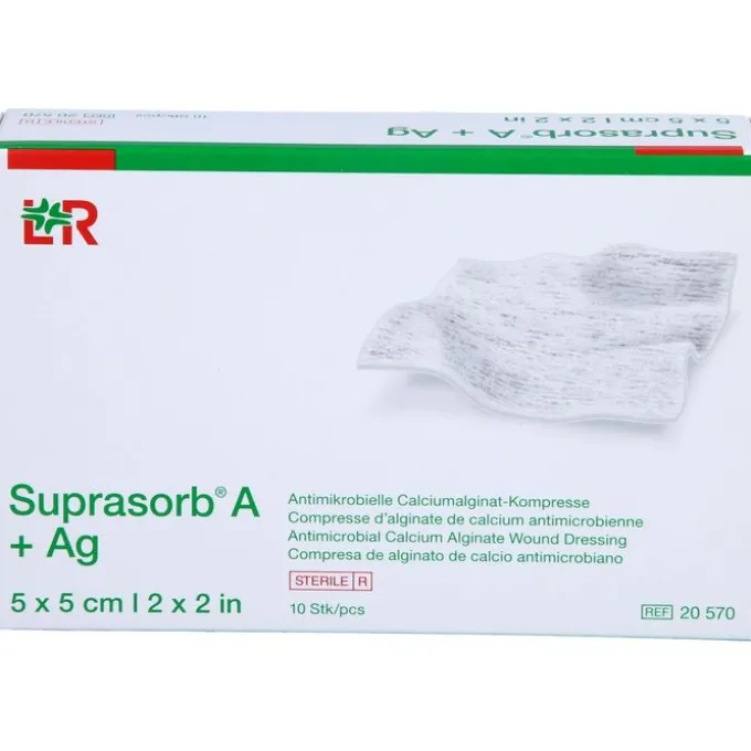 SUPRASORB A+Ag Antimik.Cal.Alginat Kompr.5x5 cm 10 St