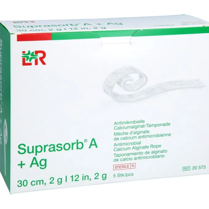 SUPRASORB A+Ag Antimik.Cal.Alginat Tamp.30 cm 2 g 5 St