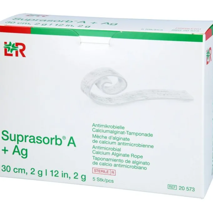 SUPRASORB A+Ag Antimik.Cal.Alginat Tamp.30 cm 2 g 5 St
