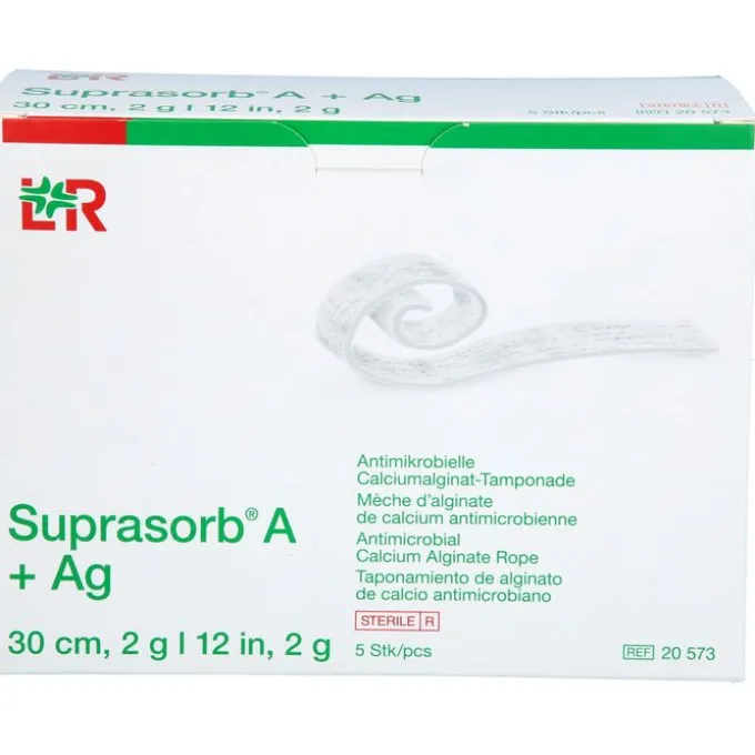 SUPRASORB A+Ag Antimik.Cal.Alginat Tamp.30 cm 2 g 5 St