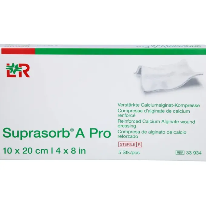 SUPRASORB A Pro Calciumalginat Kompr.10x20 cm 5 St
