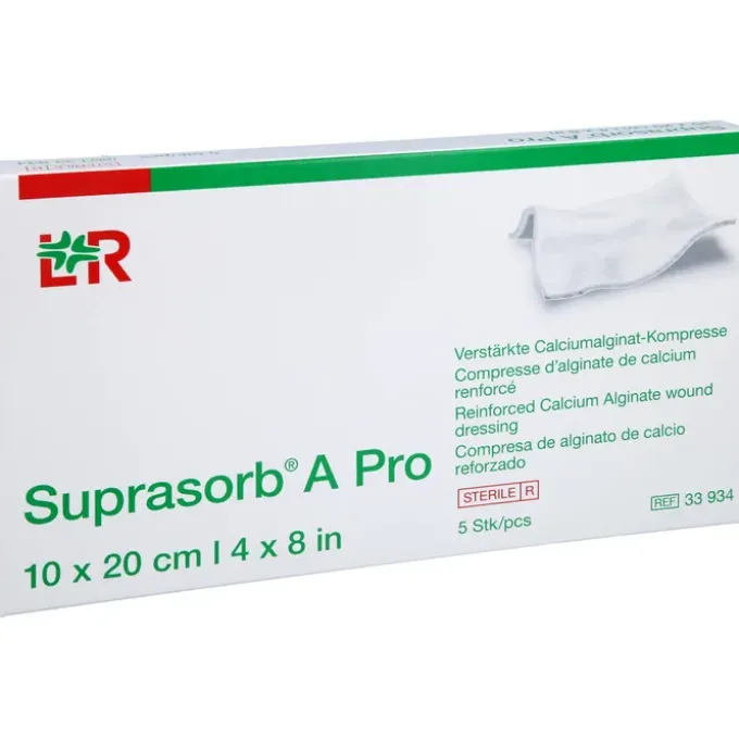 SUPRASORB A Pro Calciumalginat Kompr.10x20 cm 5 St