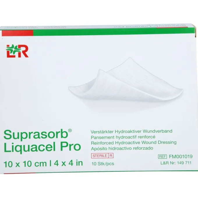 SUPRASORB Liquacel Pro 10x10 cm Kompressen 10 St