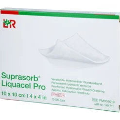 SUPRASORB Liquacel Pro 10x10 cm Kompressen 10 St